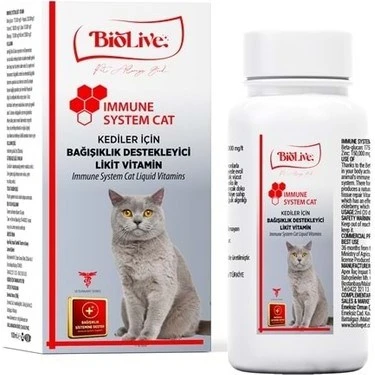 Biolive Immune System Cat  Kediler İçin Bağışıklık Destekleyici Sıvı Vitamin (100 ml) ürün görseli 1