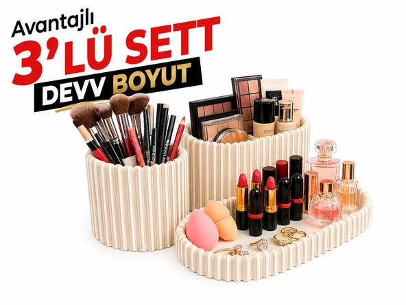 ✨? 3'lü Set Dev Boy Takı Düzenleyici Organizer Kutusu ?? Büyük Boy Masaüstü Takılık ? ürün görseli 1