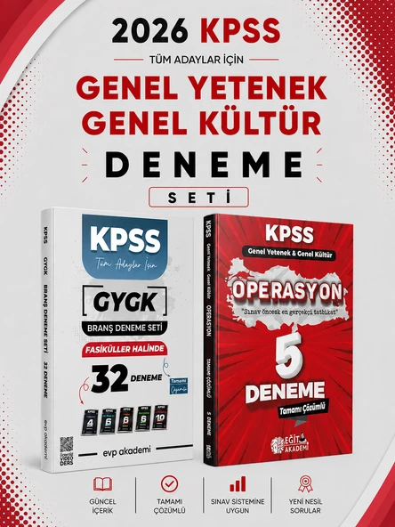 Eğit Akademi 2026 KPSS GKGY Operasyon 5 Deneme & EVP Akademi KPSS Tüm Dersler 32 Deneme Seti ürün görseli 1