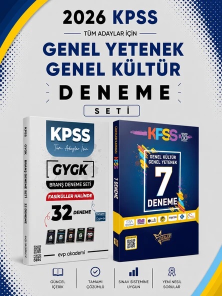 Liderler Karması 2026 KPSS GKGY 7 Deneme & EVP Akademi KPSS Tüm Dersler 32 Deneme Seti ürün görseli 1