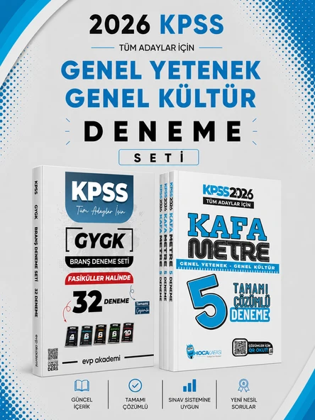 Hoca Kafası 2026 KPSS GKGY Kafametre 5 Deneme & EVP Akademi KPSS Tüm Dersler 32 Deneme Seti ürün görseli 1
