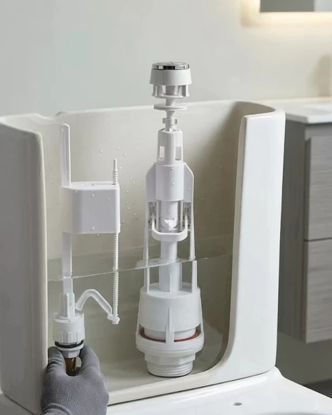Nevamel® Basmalı Vitrifiye Rezervuar İç Takımı Ayarlanabilir Sessiz Dolumlu Klozet Rezervuar Mekanizması ürün görseli 1