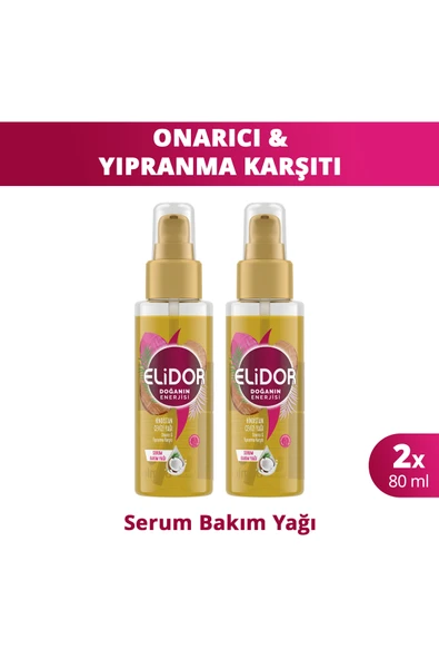 Elidor Doğanın Enerjisi Serum Saç Bakım Yağı Hindistan Cevizi Yağı 80 ml 2 Adet ürün görseli 1
