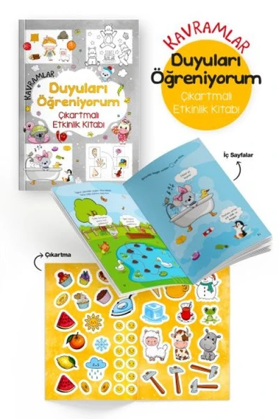 Kavramlar – Duyuları Öğreniyorum – Çıkartmalı Etkinlik Kitabı - 3 Yaş + ürün görseli 1