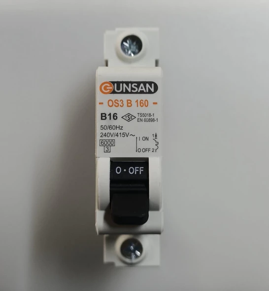 Günsan 1X20 A B Tipi 6Ka W OTOMAT Sigorta ürün görseli 1