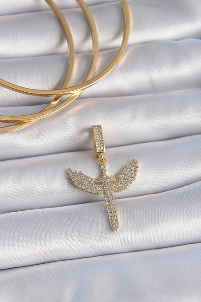 Nevamel® Pirinç Gold Renk Zirkon Taşlı Mikail Model Ajda Charm 5886 ürün görseli 1