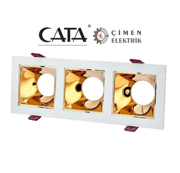 CATA CT 5088 3 Lü Beyaz Rose Spot Kasası ürün görseli 1