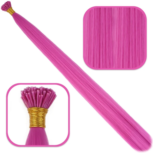 Fiber Sentetik Boncuk Kaynaklık Renkli / Açık Fuşya / 100 Adet ürün görseli 1