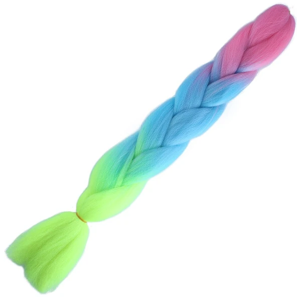 Afrika Örgülük Ombreli Sentetik 100 Gr. / Pembe / Açık Mavi / Neon Sarı ürün görseli 1