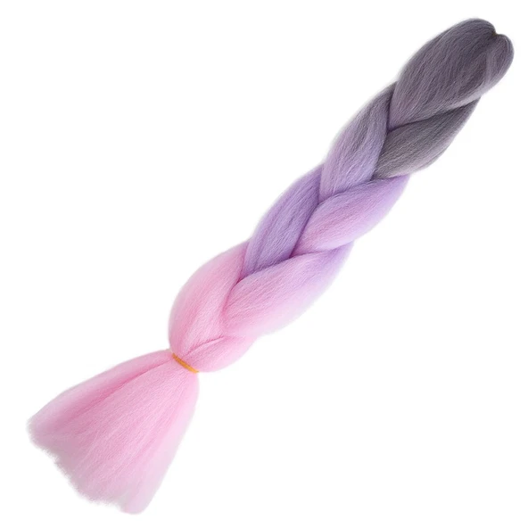 Afrika Örgülük Ombreli Sentetik 100 Gr. / Soft Gri / Lila / Pembe ürün görseli 1