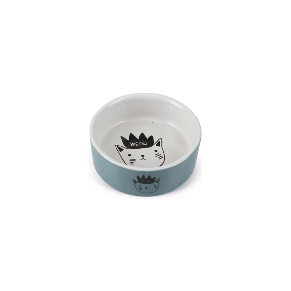 Beeztees Kedi Mama Su Kabı, Seramik, Mavi, 11,5cm, 180ML ürün görseli 1