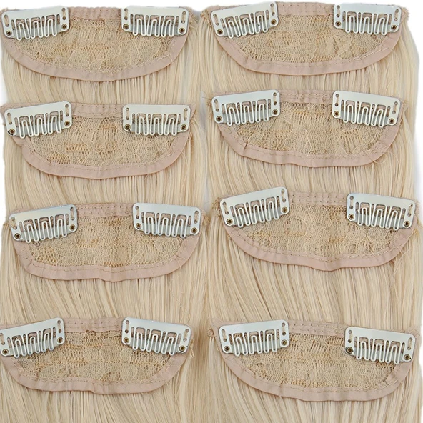 Fiber Sentetik Düz 8 Parça Çıt Çıt / Platin - Resim 2