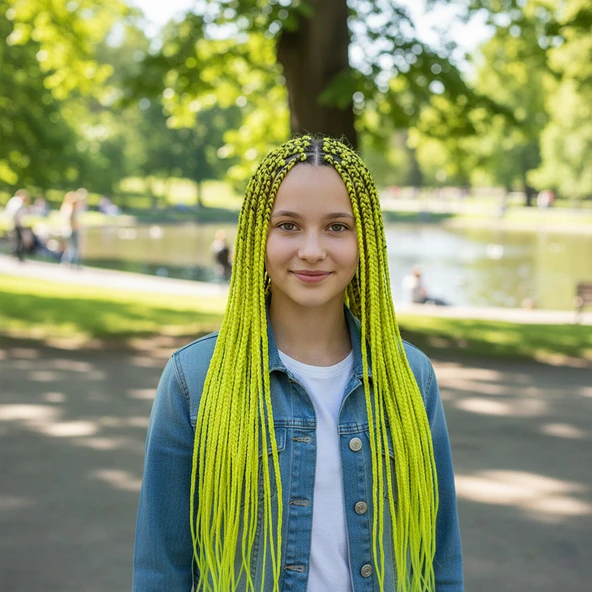 Afrika Örgüsü Ve Rasta İçin Sentetik / Neon Sarı ürün görseli 1