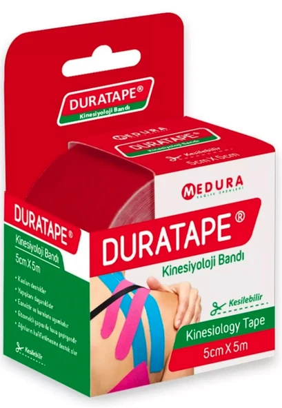 Duratape Kinesiyoloji Bandı Kırmızı 5 cm x 5 m ürün görseli 1