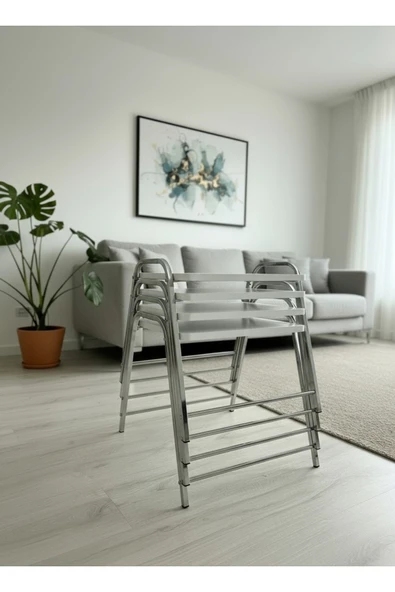 4'LÜ TEPSİ MODEL MODERN SEHPA - Resim 4