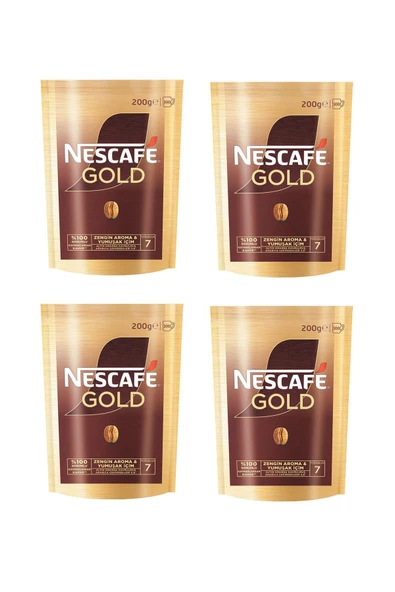 Nescafe Gold Kahve Poşet 200 Gr X 4 Adet ürün görseli 1