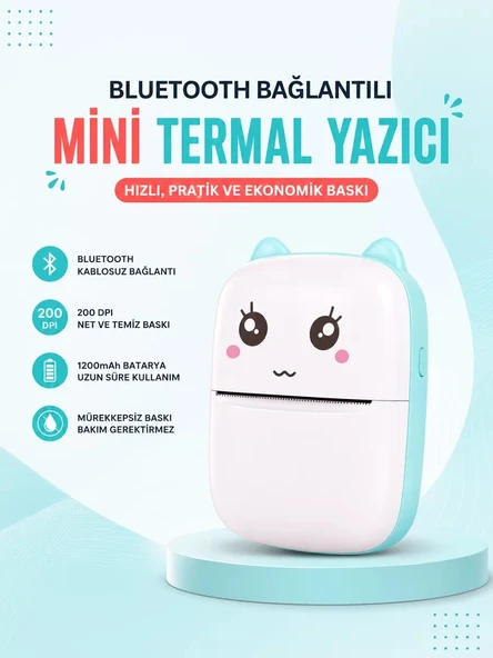 Nevamel® Mürekkepsiz Baskı Teknolojili Bluetooth Cep Yazıcısı ürün görseli 1