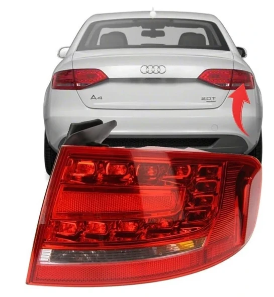 Audi A4 2008-2012 Sağ Dış Stop Lambası Ledli 8K5945096B ürün görseli 1