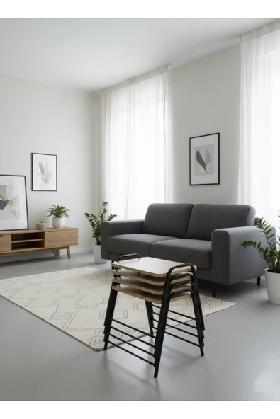 4'LÜ TEPSİ MODEL MODERN SEHPA - Resim 4