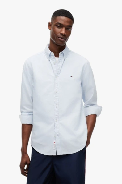 TJM REG OXFORD SHIRT EXT Erkek Mavi Gömlek - DM0DM21298 ürün görseli 1