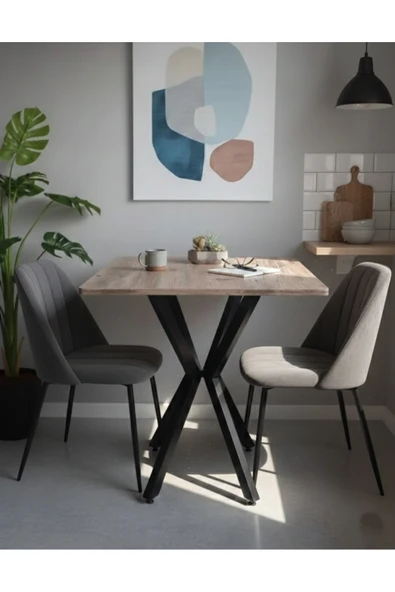 MUTFAK CAFE BALKON BAHÇE RESTORAN YEMEK MASASI 70X70 METAL AYAK 1.KALİTE ürün görseli 1