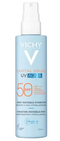 Vichy Protection Solaire Invisible Hydratante SPF50 UV Aqua 200 ml ürün görseli 1