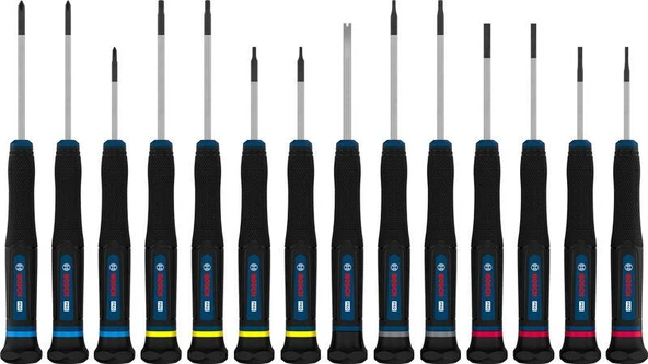 Bosch Hassas Uçlu Tornavida PH/SL/TX/TH/H 14 Parça - Resim 2
