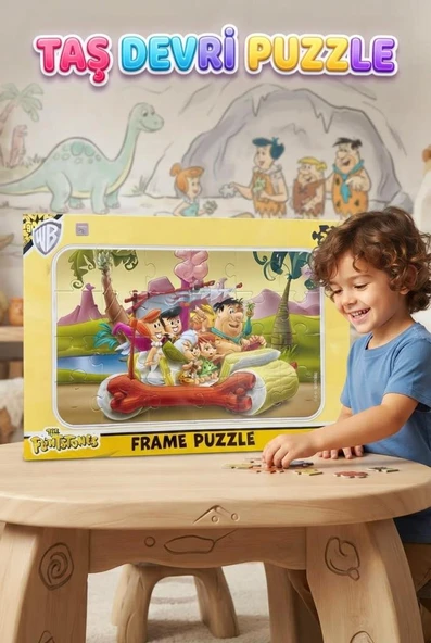 Taş Devri Maceraları 24 Parçalı Eğitici Yapboz Çakmaktaş Ailesi Temalı Eğlenceli ve Eğitici Puzzle ürün görseli 1