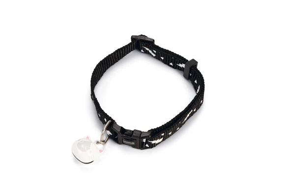 Beeztees Kedi Boyun Tasması, Zilli, Siyah, 20-30cm ürün görseli 1