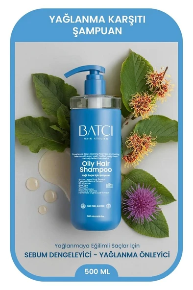 Batçı Yağlı Saçlar İçin Dengeleyici Yağlanma Karşıtı Şampuan 500 Ml ürün görseli 1