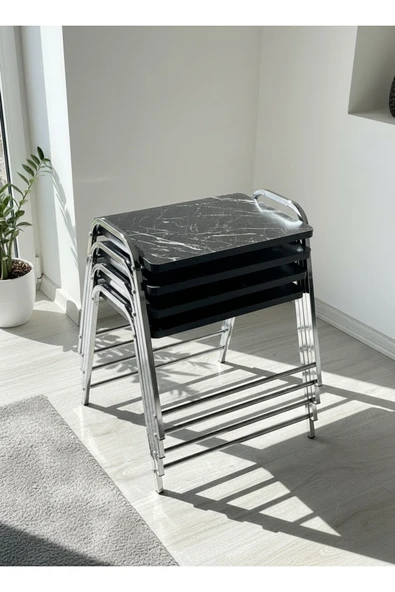 4'LÜ TEPSİ MODEL MODERN SEHPA - Resim 3
