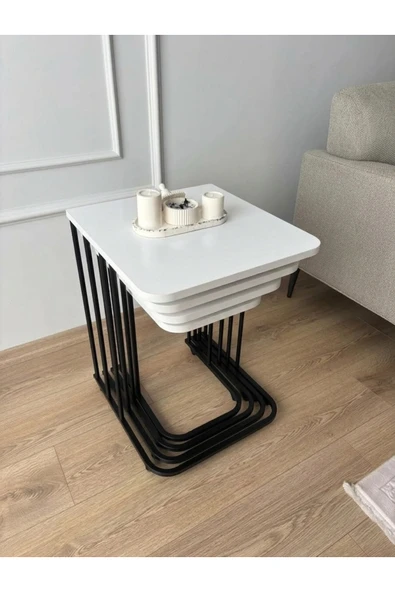 4lü tekerlekli iç içe geçmeli sehpa - Resim 2