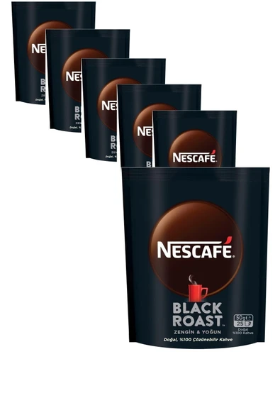 Nescafe Nescafé Black Roast Kahve Ekonomik Paket, 6 X 50 Gr. (300 G ) ürün görseli 1