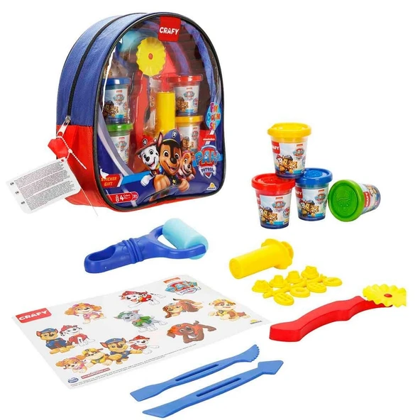 Crafy Sırt Çantalı PAW Patrol Oyun Hamuru Seti 200 gr 18 Parça ürün görseli 1