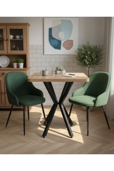 MUTFAK CAFE BALKON BAHÇE RESTORAN YEMEK MASASI 70X70 METAL AYAK KALINLAŞTIRMALI ürün görseli 1