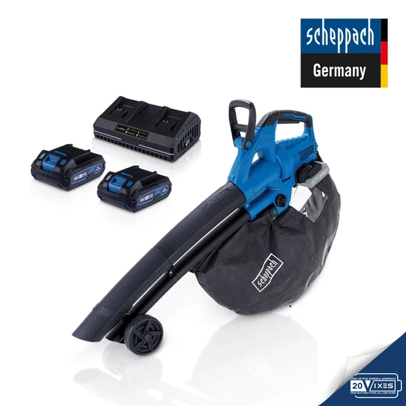 Scheppach BC-BLV720-X 2x2.0Ah Çift Akülü Yaprak Toplama Üfleme Makinesi - 55912105400 ürün görseli 1
