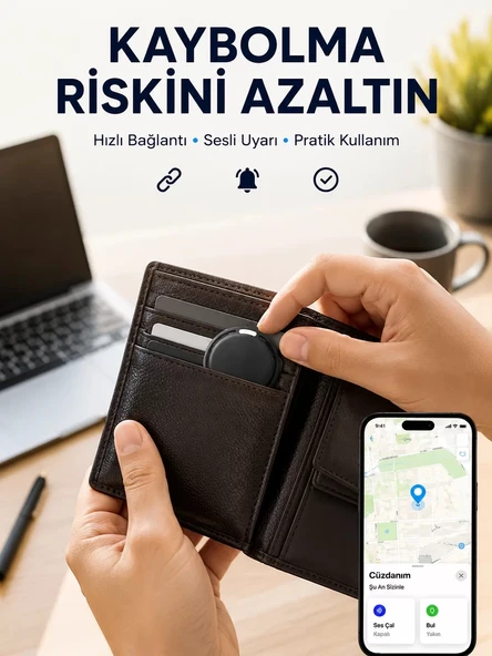 Nevamel® Akıllı Konum Bulucu AirTag Apple ve Android Uyumlu Takip Cihazı ürün görseli 1