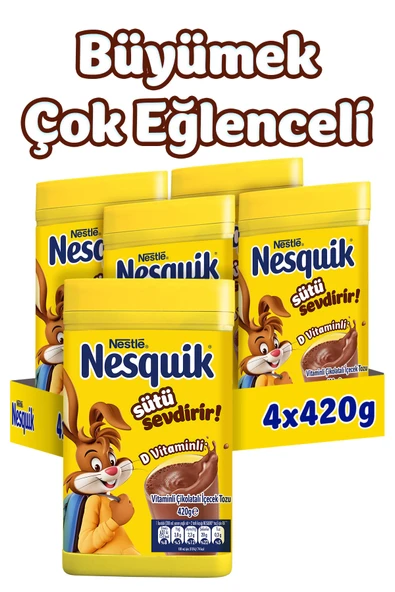 Nesquik Nestle Çikolatalı Toz Içecek 420 gr x4 ürün görseli 1