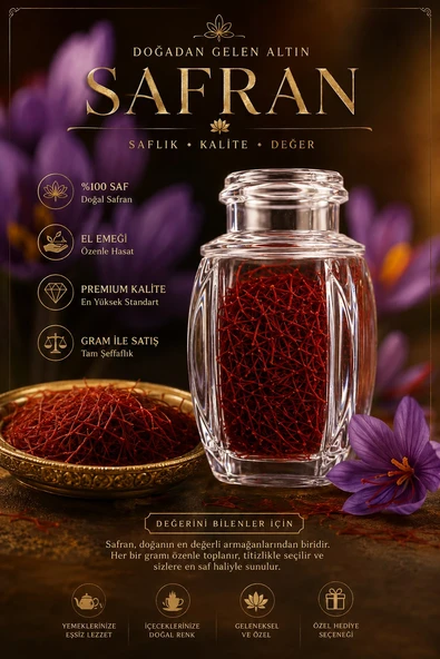 Herbliss Mekke Safranı 1 Gr (%100 ORİJİNAL) Katkısız-Doğal ürün görseli 1