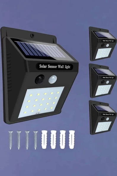 Nevamel® Solar Lamba Giriş Bahçe Yol Avlu Hareket Sensörlü Led - Resim 3