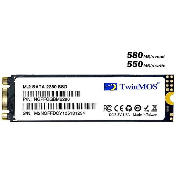 TwinMOS Internal 256GB M.2 2280 SATA3 SSD ürün görseli 1