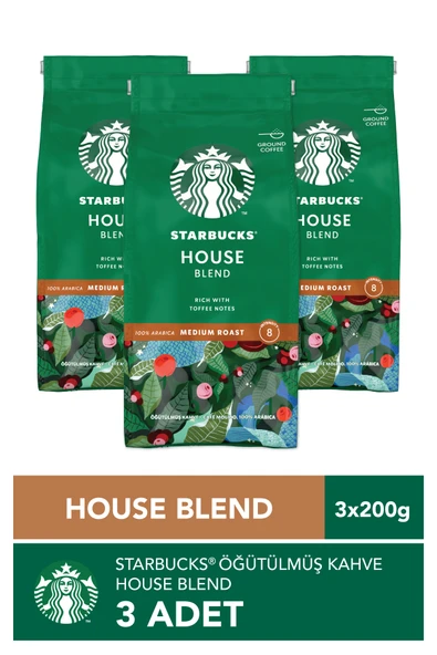 starbucks coffee 3 ADET House Blend Öğütülmüş Kahve 3x200g ürün görseli 1