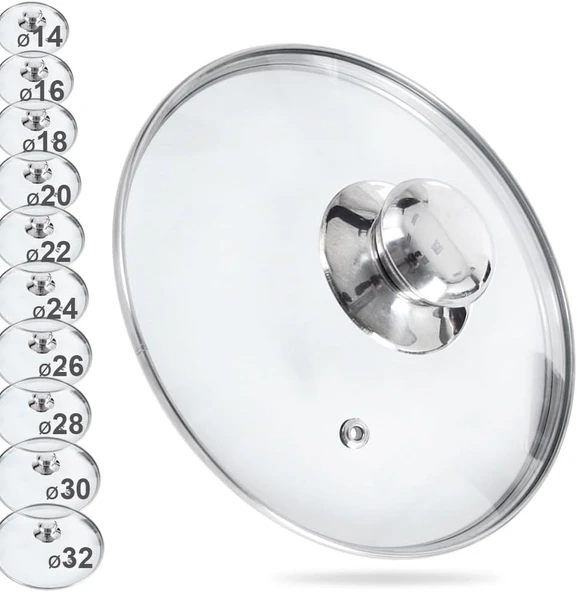 Taç Triton 3'lü Döküm Tava Seti İçin Cam Kapak Seti 20-24-28 cm ürün görseli 1