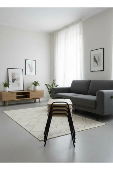 4'LÜ TEPSİ MODEL MODERN SEHPA - Resim 2