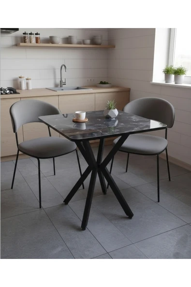 MUTFAK CAFE BALKON BAHÇE RESTORAN YEMEK MASASI 70X70 METAL AYAK 1.KALİTE ürün görseli 1