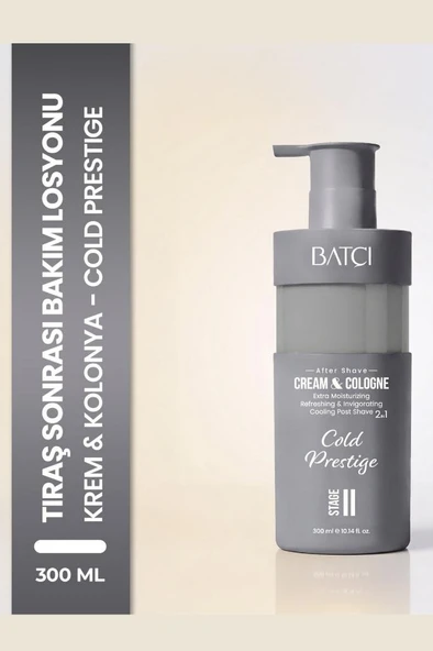 Batçı 2'si 1 Arada Tıraş Sonrası Nemlendirici Krem Kolonya 300 Ml Cold Prestige ürün görseli 1