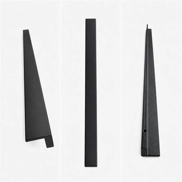Özen Düz Mat Siyah 512 mm 1 Adet Mobilya Kulpu Metal Çekmece Dolap Kapak Kulp Modern Şık Tasarım ürün görseli 1