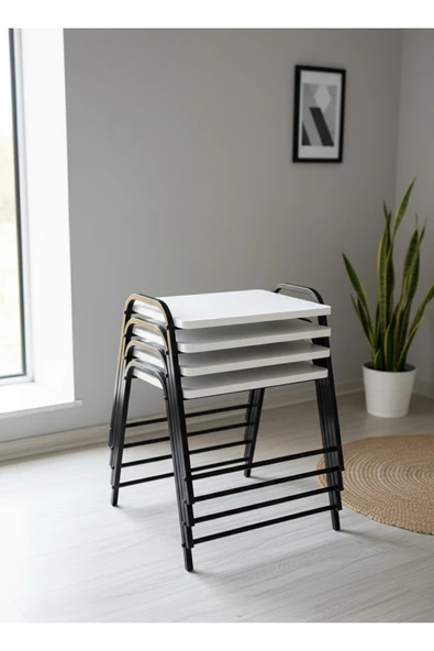 4'LÜ TEPSİ MODEL MODERN SEHPA - Resim 3