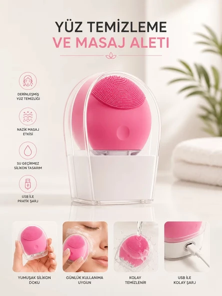 Nevamel® Yüz Temizleme Ve Masaj Aleti Tüm Cilt Tipleri İçin Uygun Kan Dolaşımını Artıran ürün görseli 1