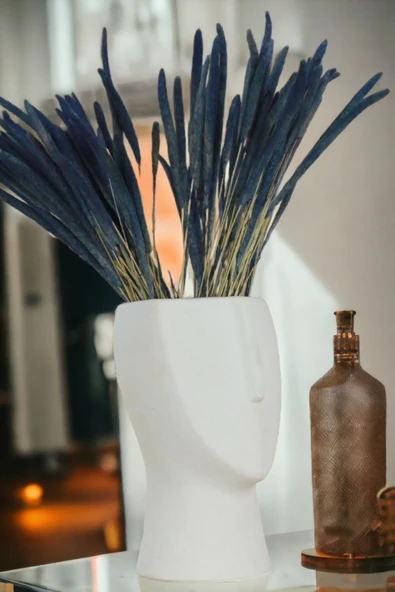Dekoratif Vazo El Yapımı Beyaz Renk Model 20 ürün görseli 1